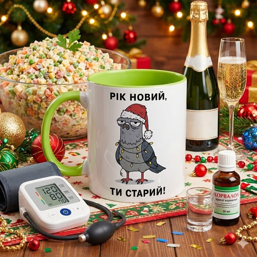 Новорічна чашка "Рік новий, ти старий!!"
💰Ціна ча